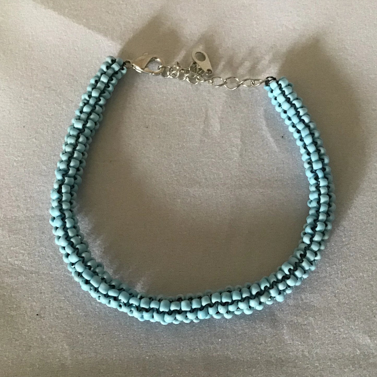 Turquoise Blue Tubular Peyote Bracelet