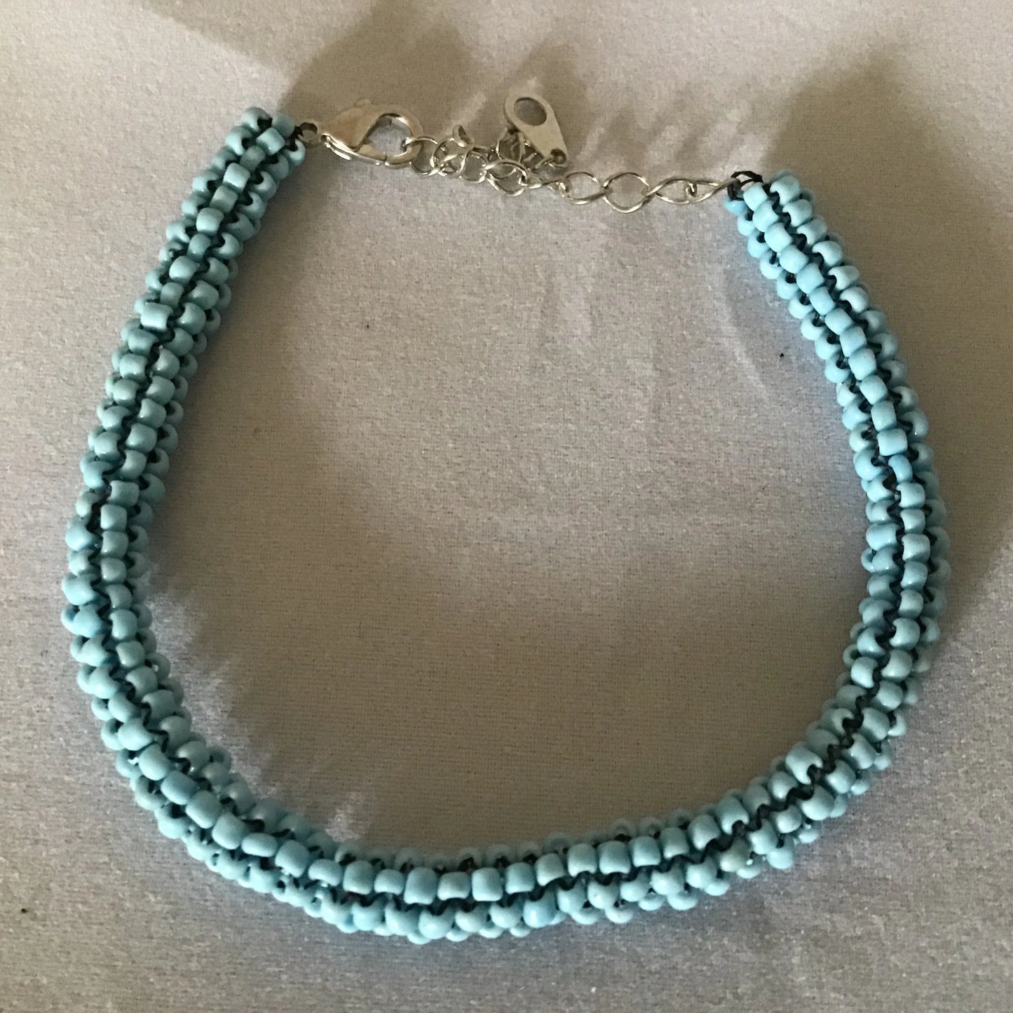Turquoise Blue Tubular Peyote Bracelet