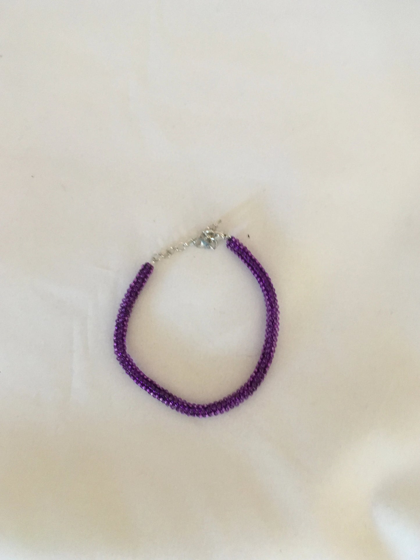 Transparent Dark Purple Tubular Peyote Bracelet