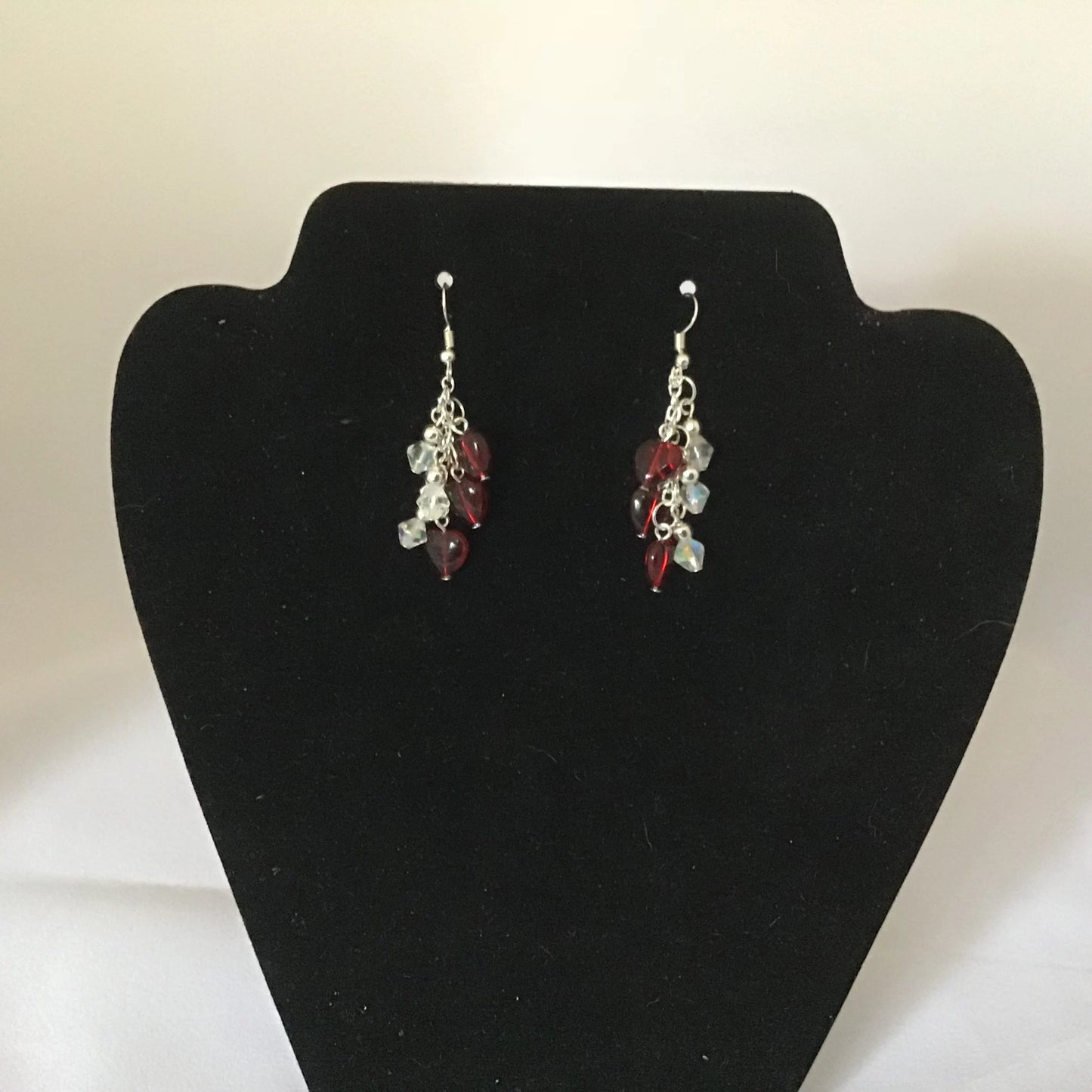 Red Hear Dangle Earrings