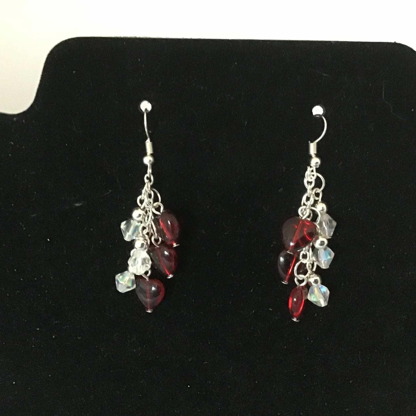 Red Hear Dangle Earrings
