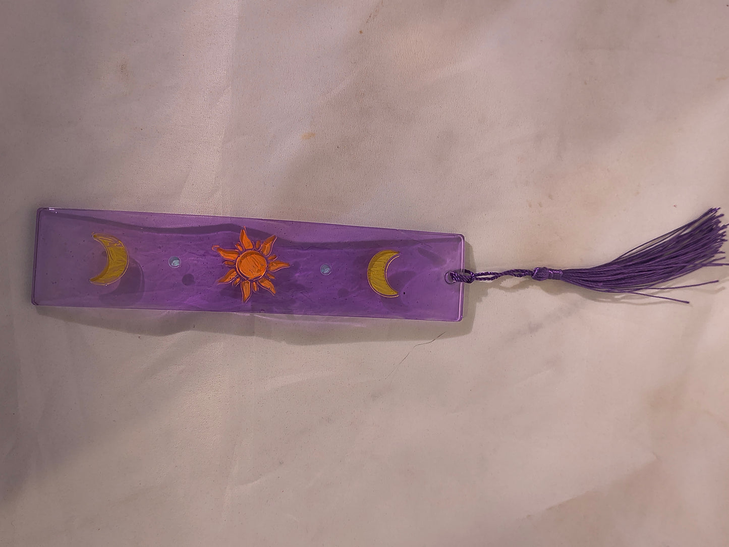 Sun/Moon Purple Resin Bookmark