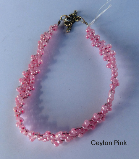 Ceylon Pink Simple Strap Peyote Bracelet