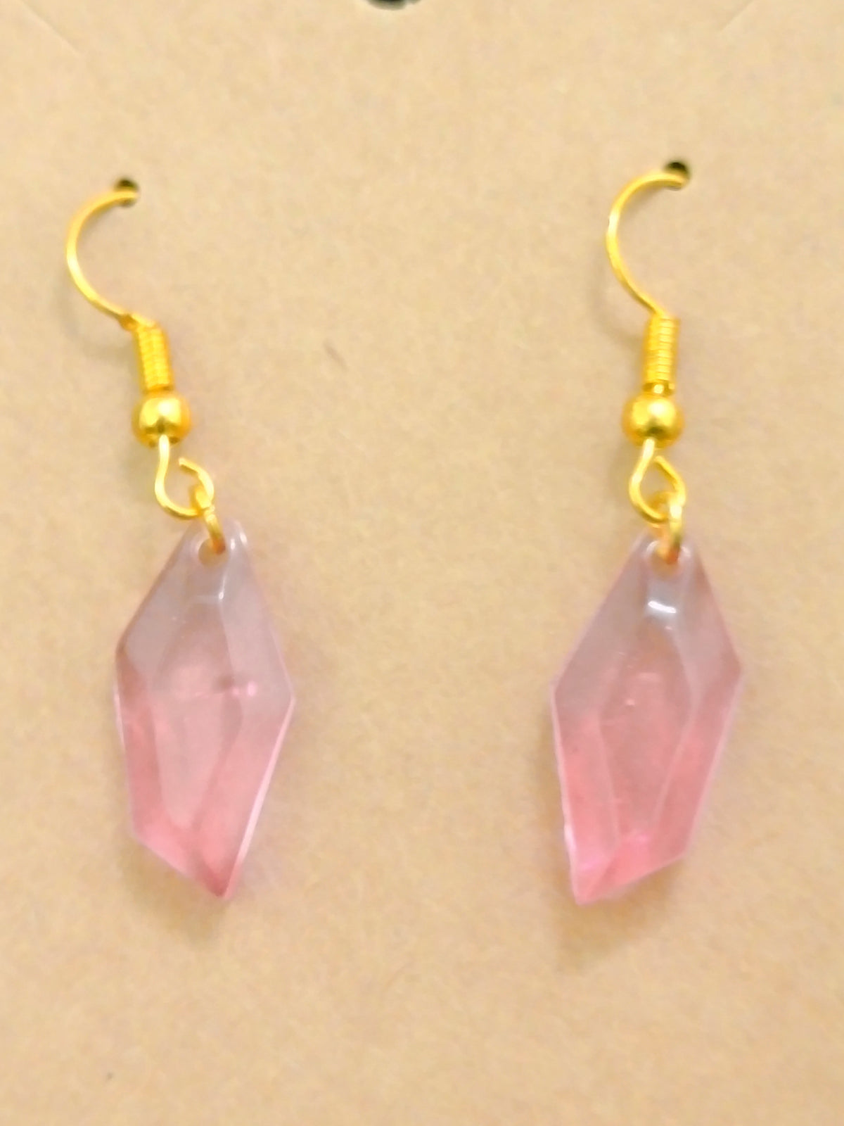 Handmade Pink Diamond Resin Earrings