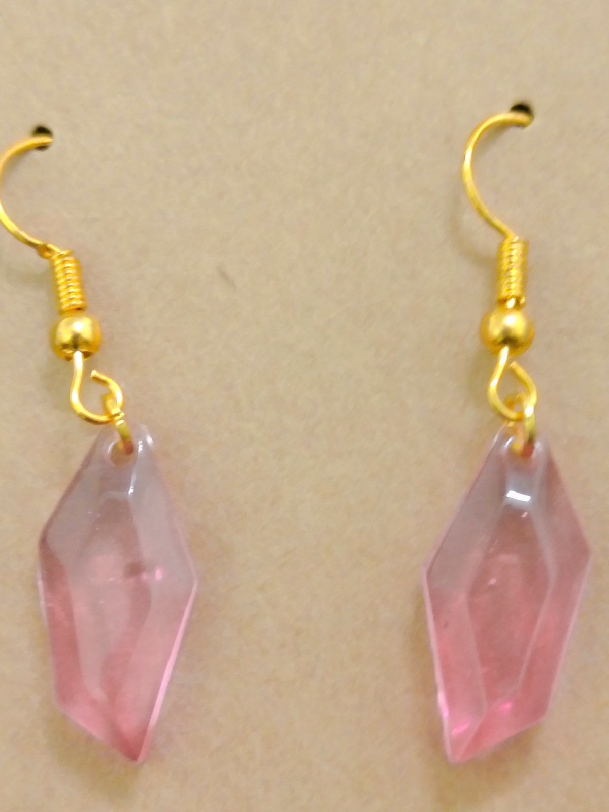 Handmade Pink Diamond Resin Earrings