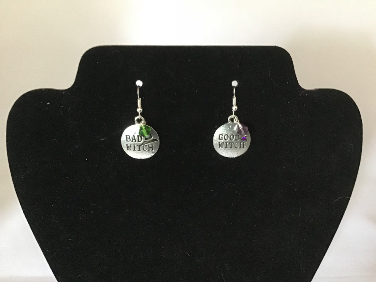 Handmade Good Witch, Bad Witch Earrings