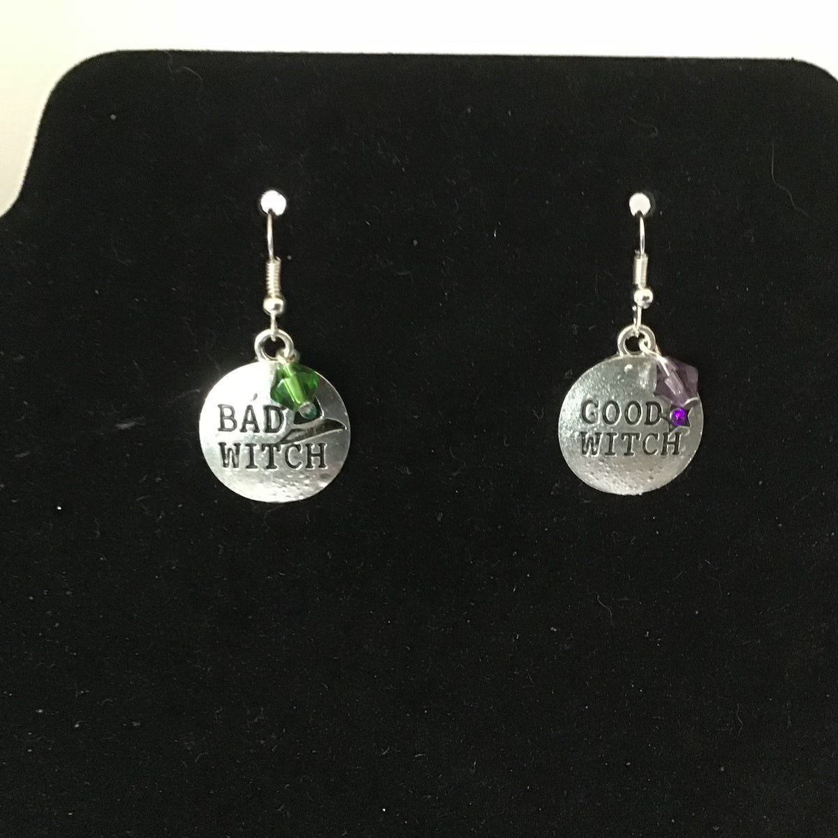 Handmade Good Witch, Bad Witch Earrings