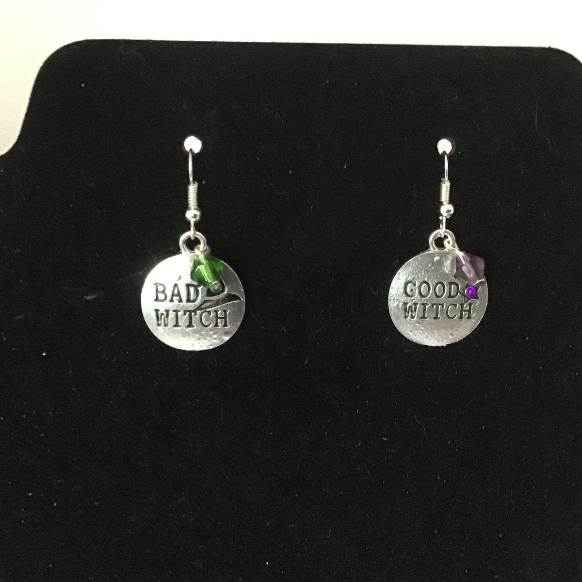 Handmade Good Witch, Bad Witch Earrings