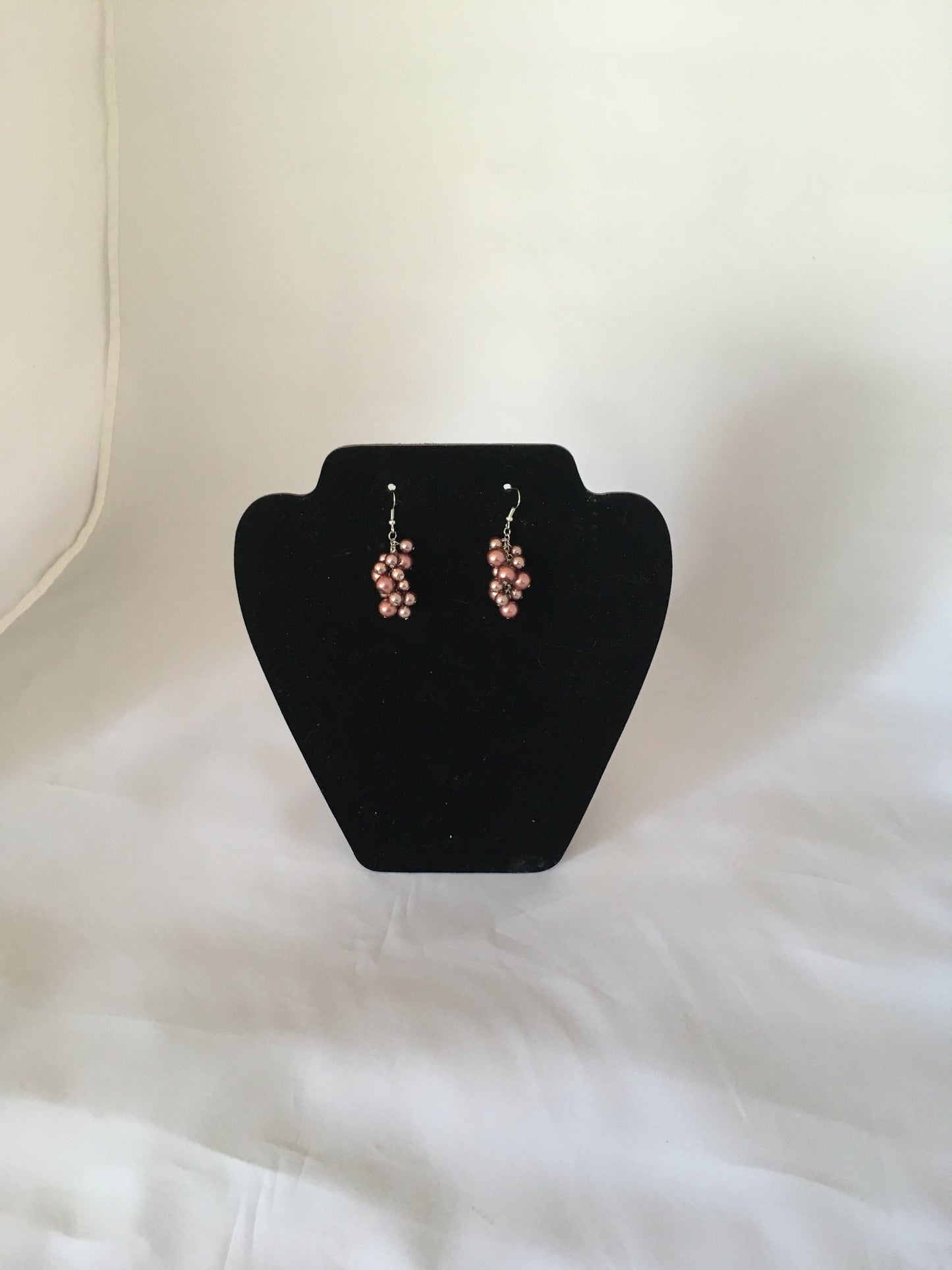 Light Brown Pearl Cluster Earrings