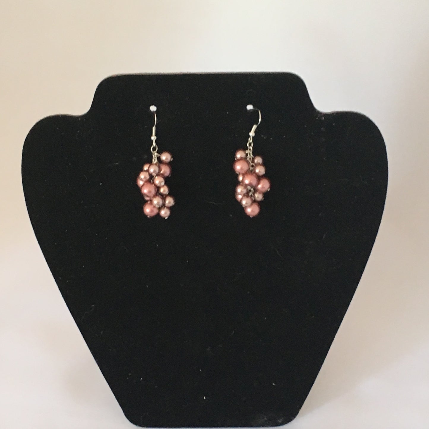 Light Brown Pearl Cluster Earrings