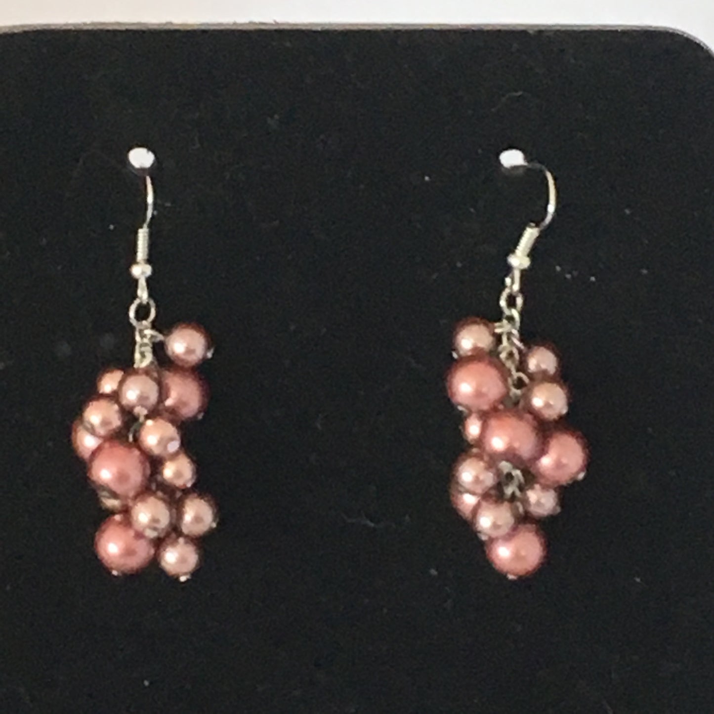 Light Brown Pearl Cluster Earrings