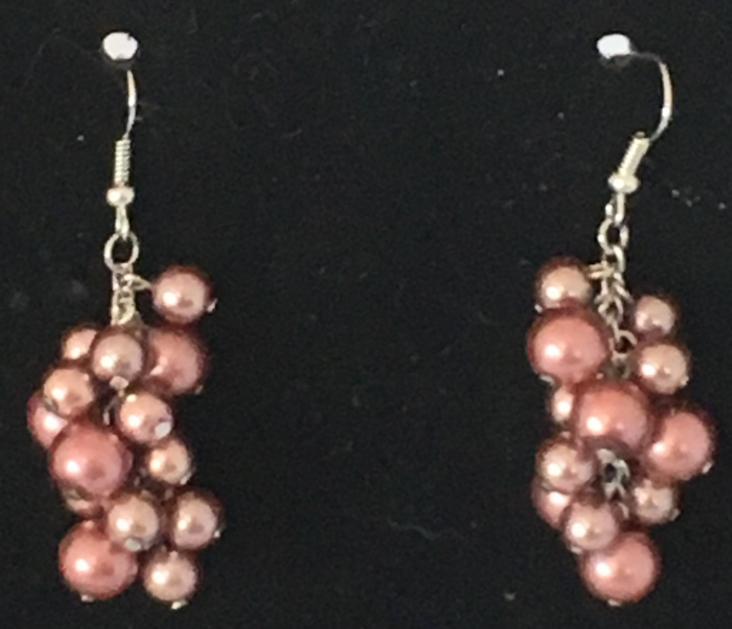 Light Brown Pearl Cluster Earrings