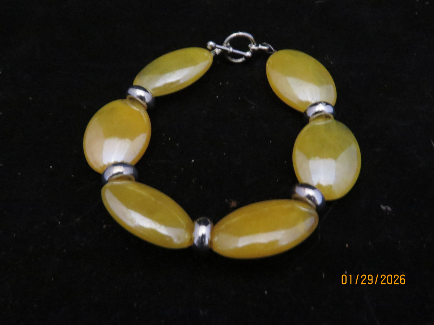 Shiny Yellow & Silver Bracelet