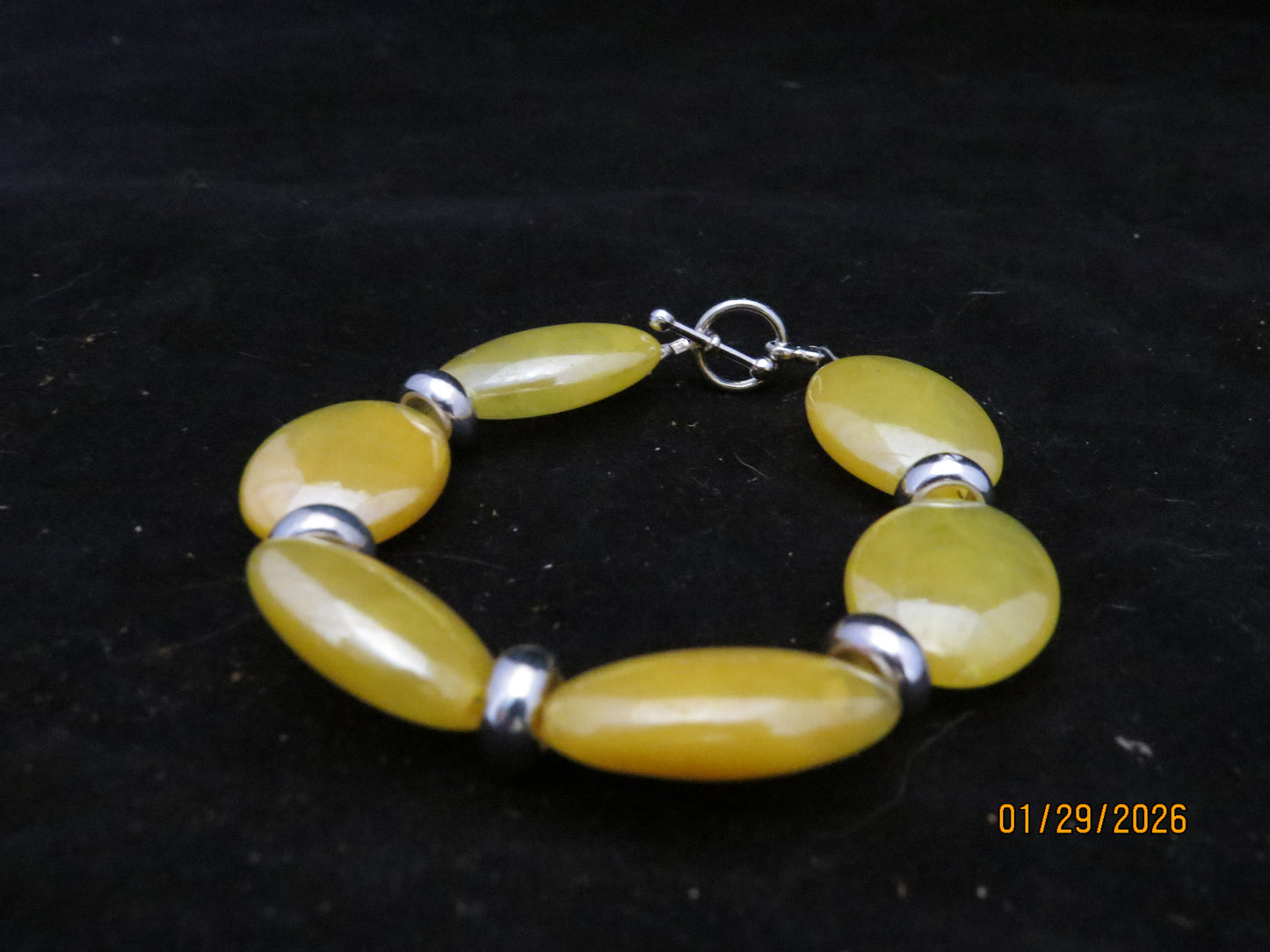 Shiny Yellow & Silver Bracelet