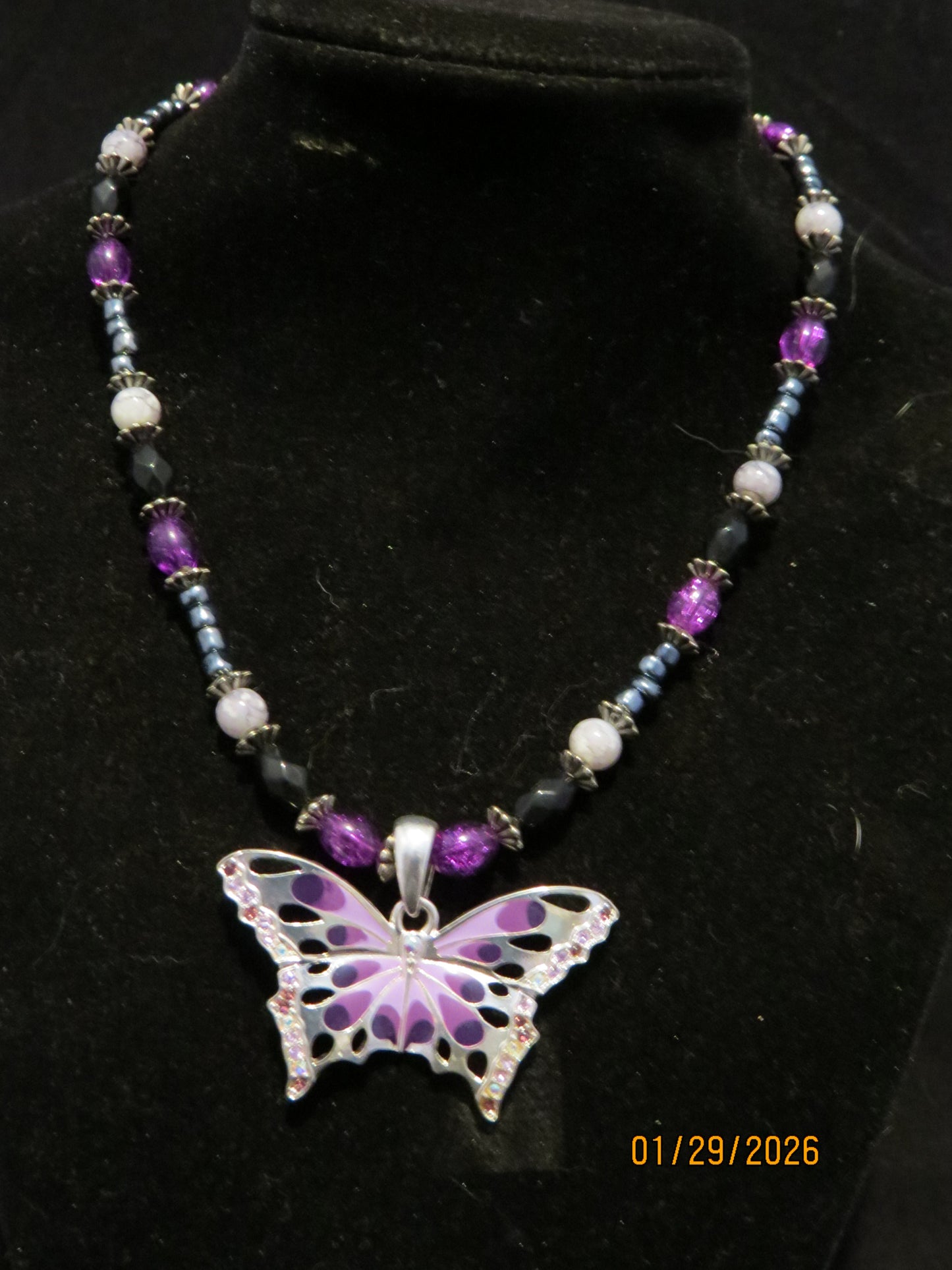 Purple Butterfly Necklace