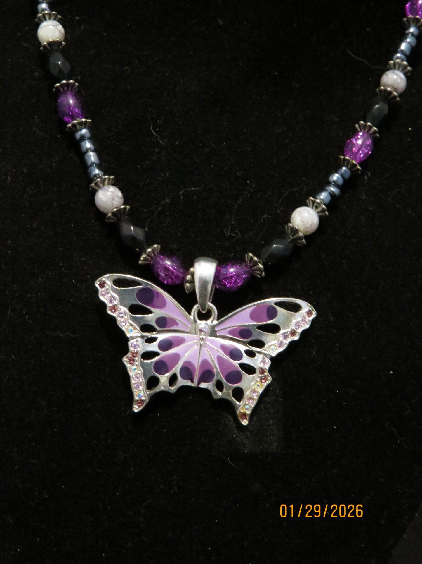 Purple Butterfly Necklace