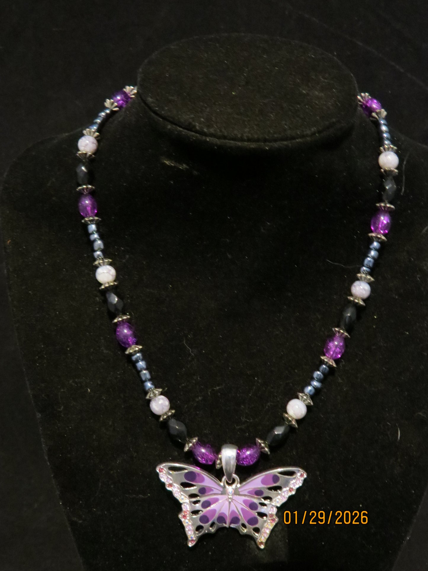 Purple Butterfly Necklace