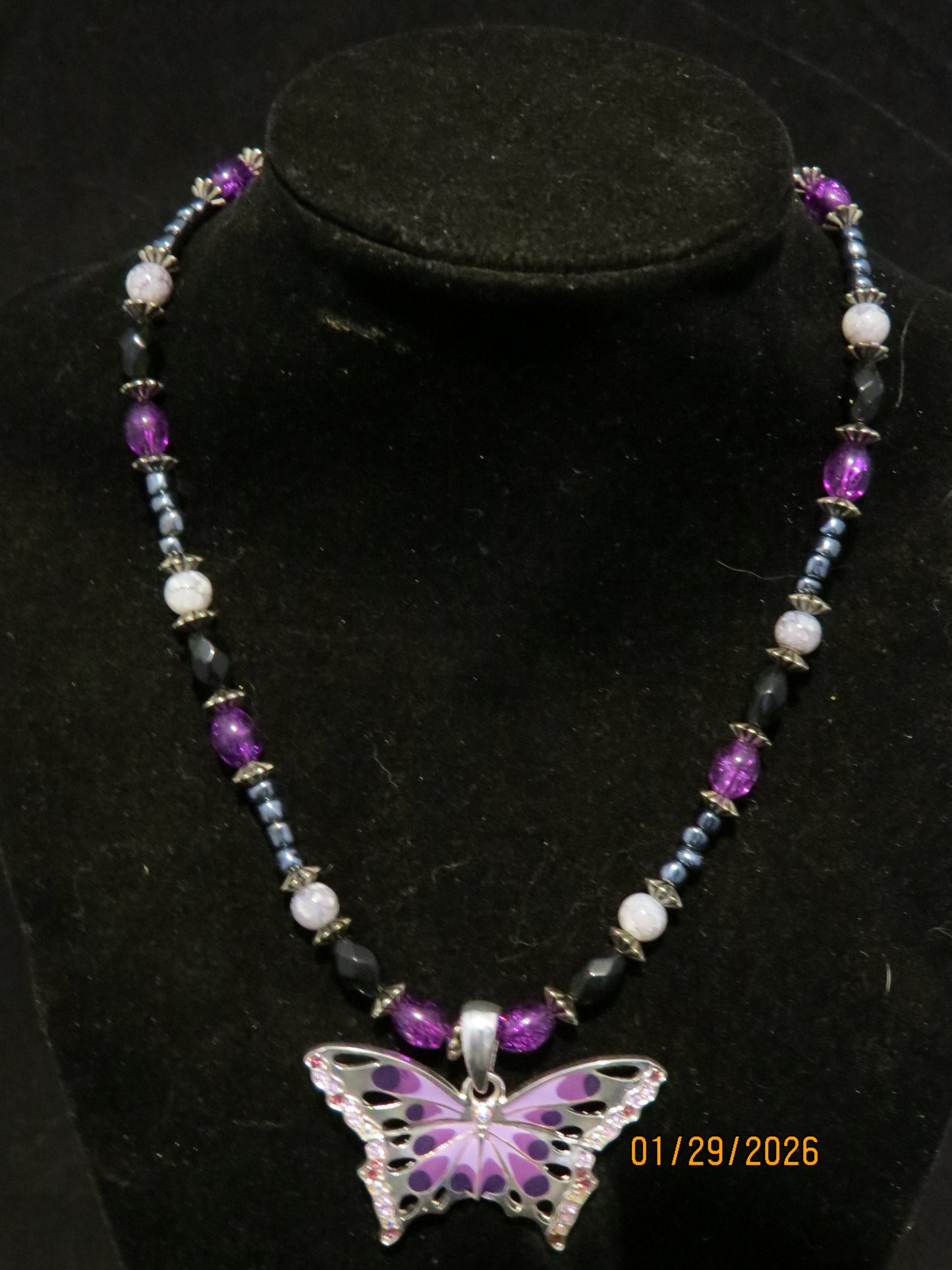 Purple Butterfly Necklace
