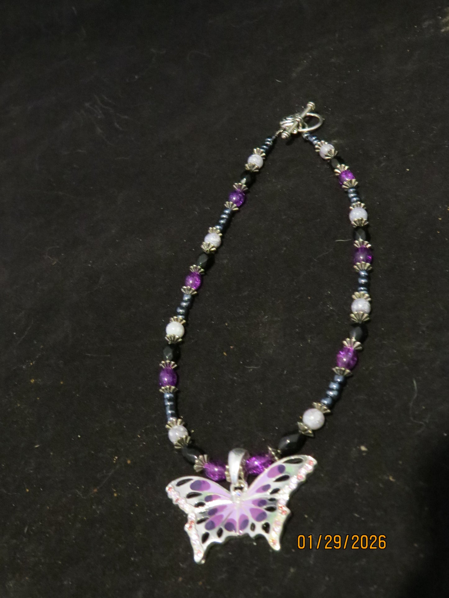 Purple Butterfly Necklace