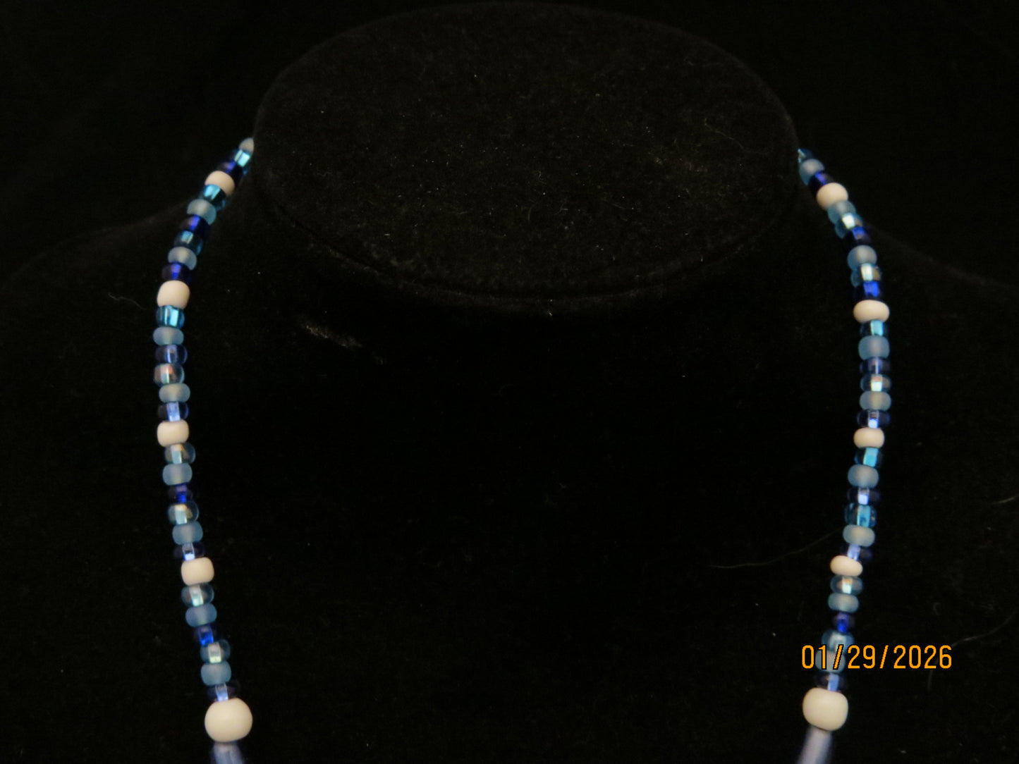 Blue & White Beaded Necklace
