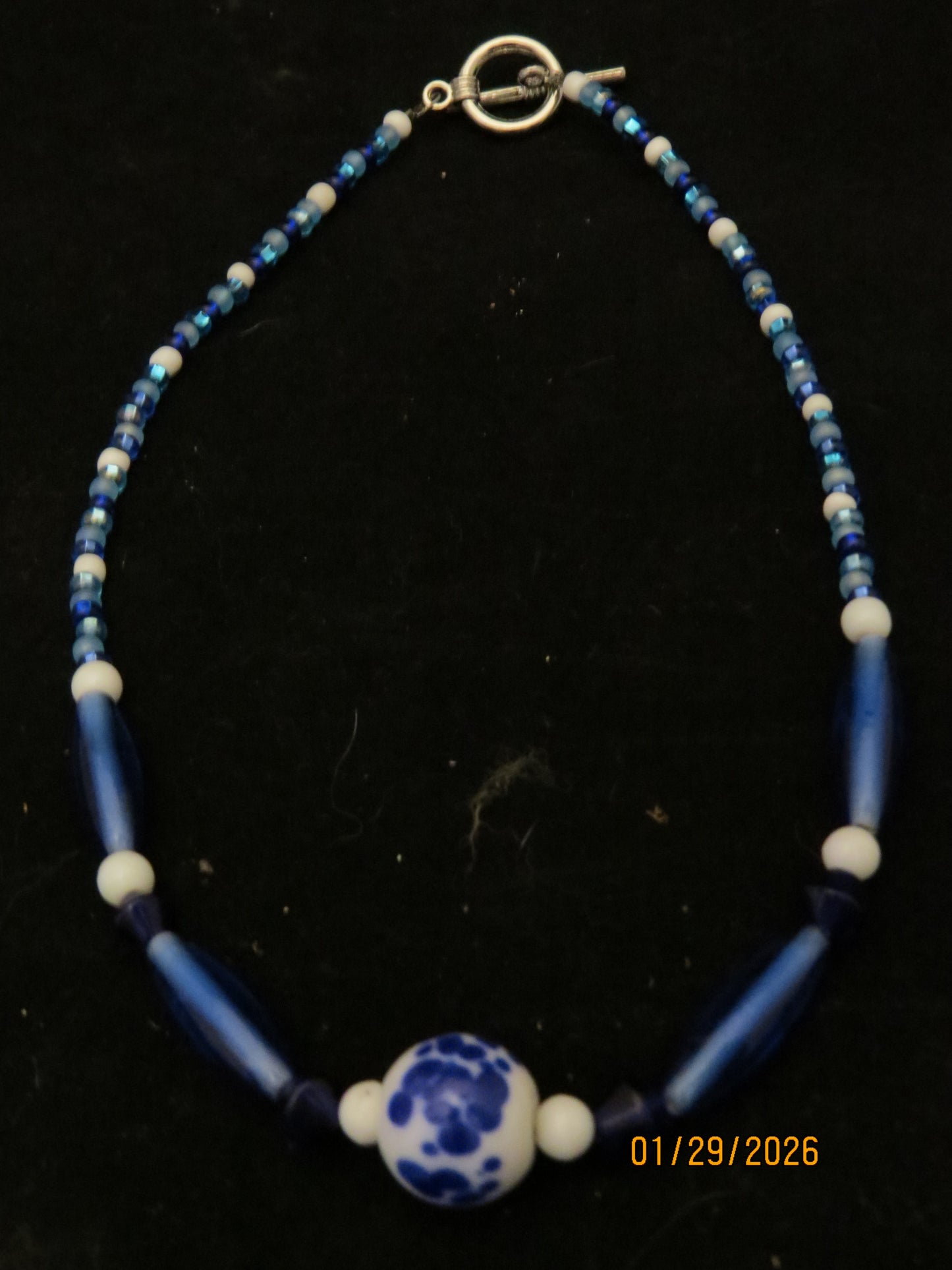 Blue & White Beaded Necklace