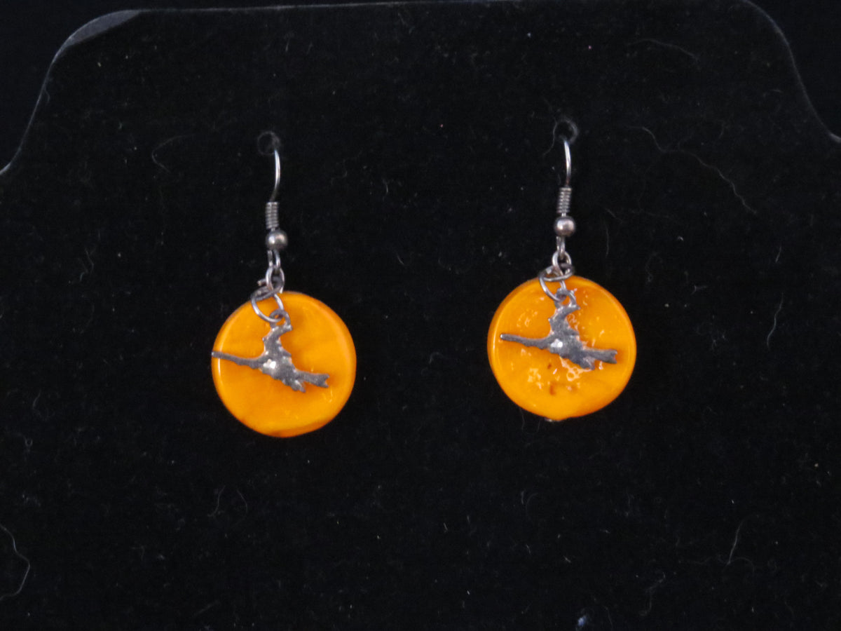 Handmade Flying Witch Moon Earrings