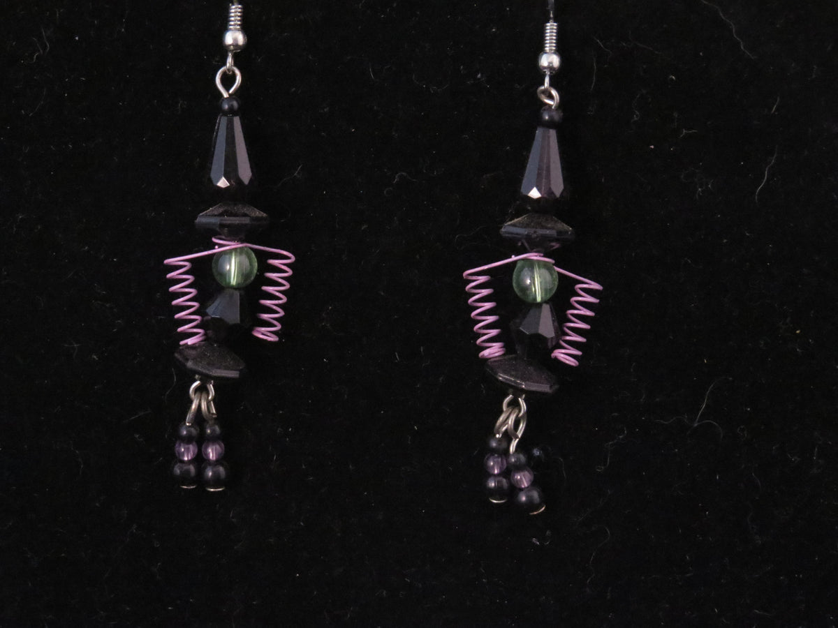 Handmade Beaded Witch Earrings