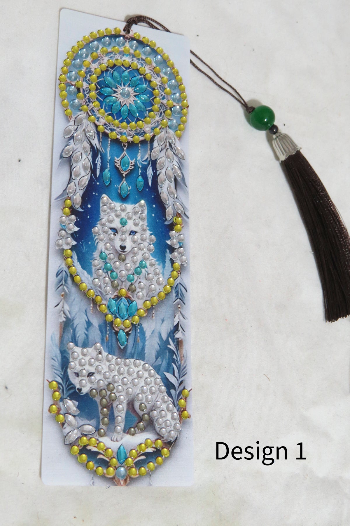 Handmade Diamond Wolf Bookmark