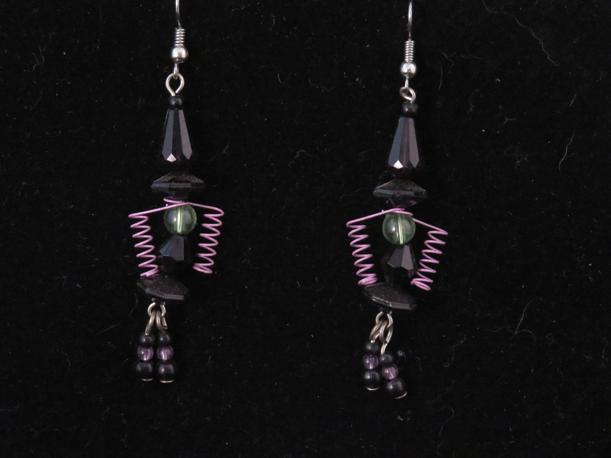 Handmade Beaded Witch Earrings