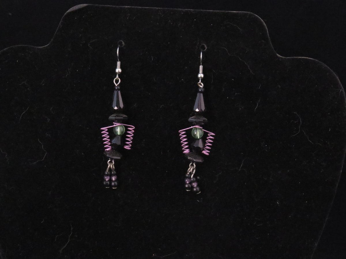 Handmade Beaded Witch Earrings