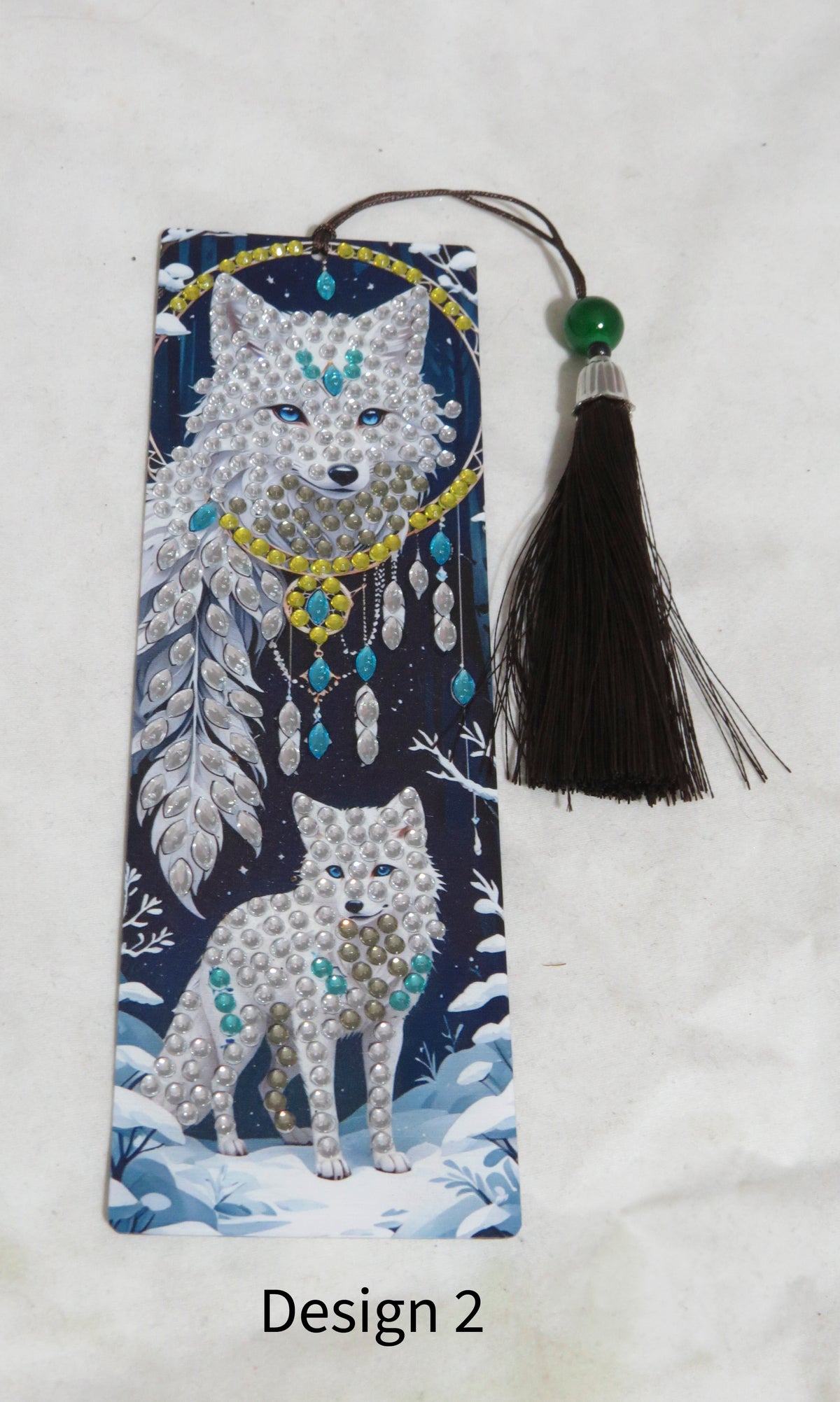 Handmade Diamond Wolf Bookmark