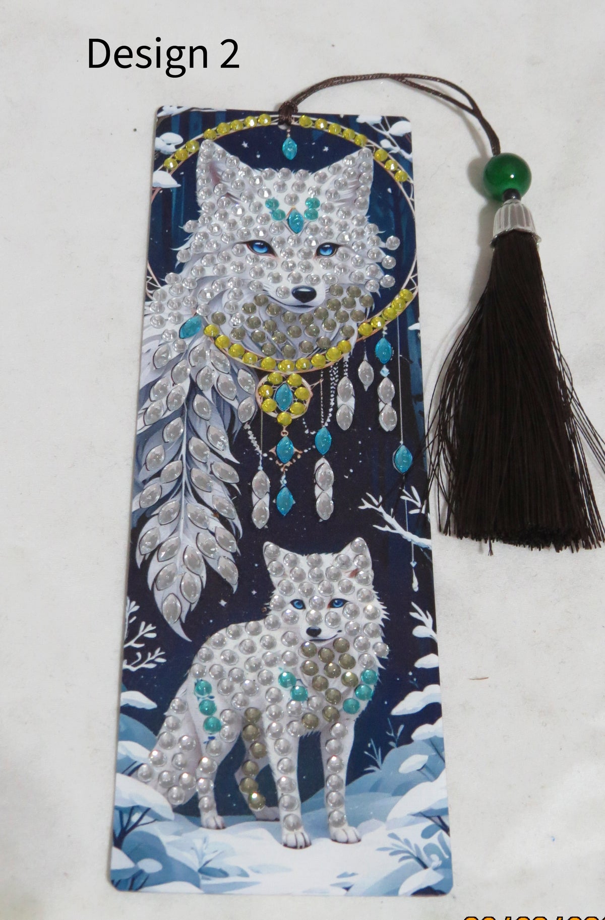 Handmade Diamond Wolf Bookmark