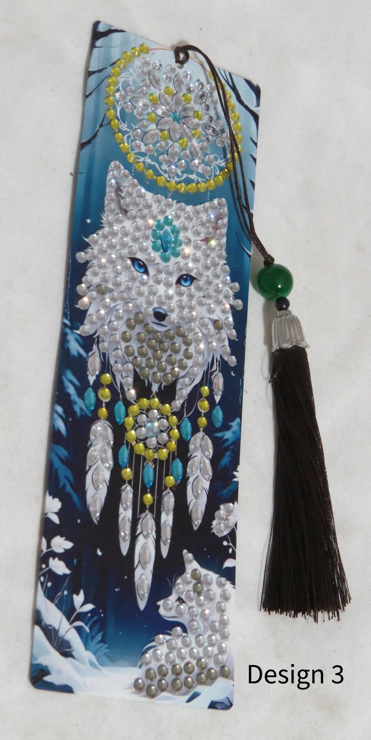Handmade Diamond Wolf Bookmark