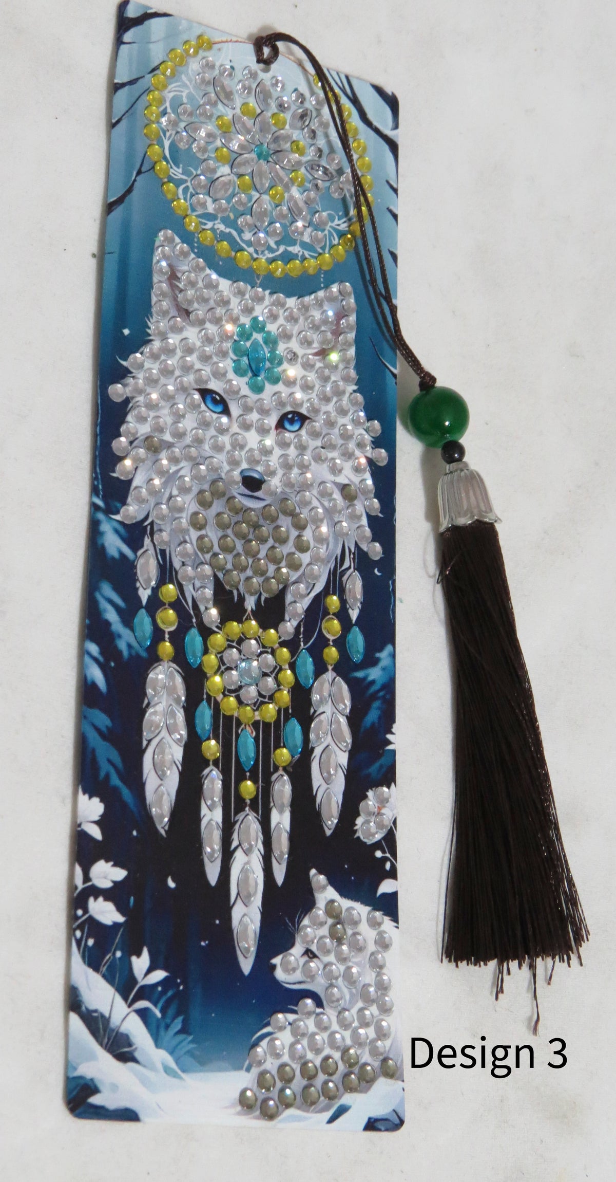 Handmade Diamond Wolf Bookmark