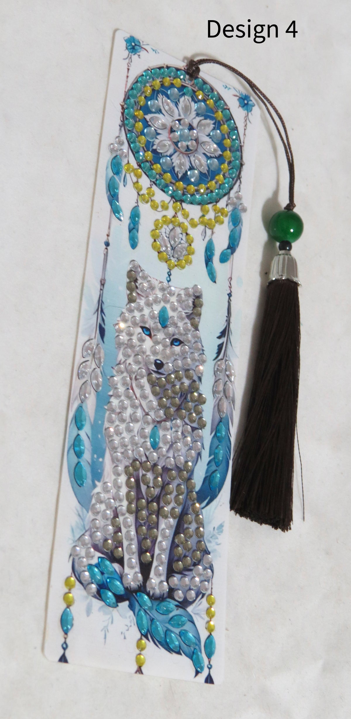 Handmade Diamond Wolf Bookmark