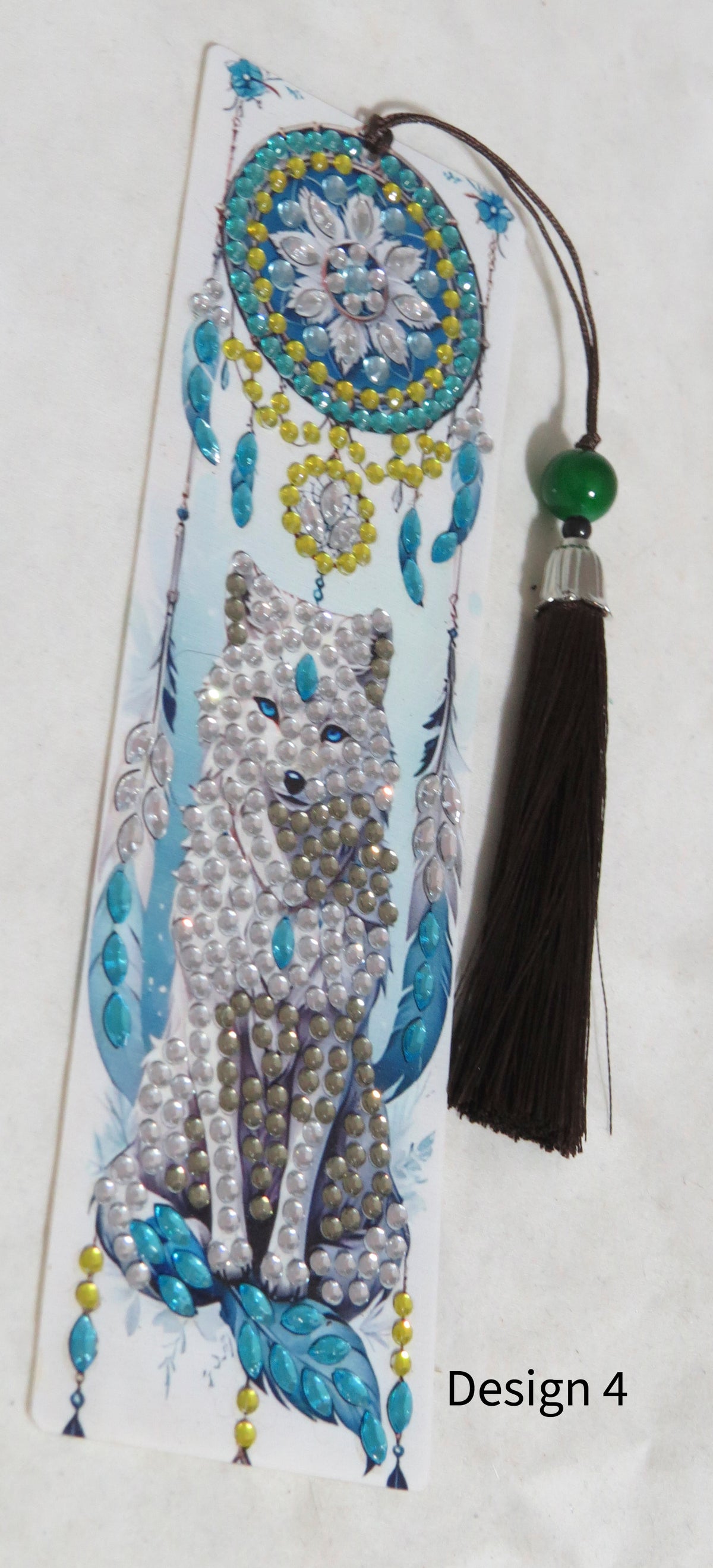 Handmade Diamond Wolf Bookmark
