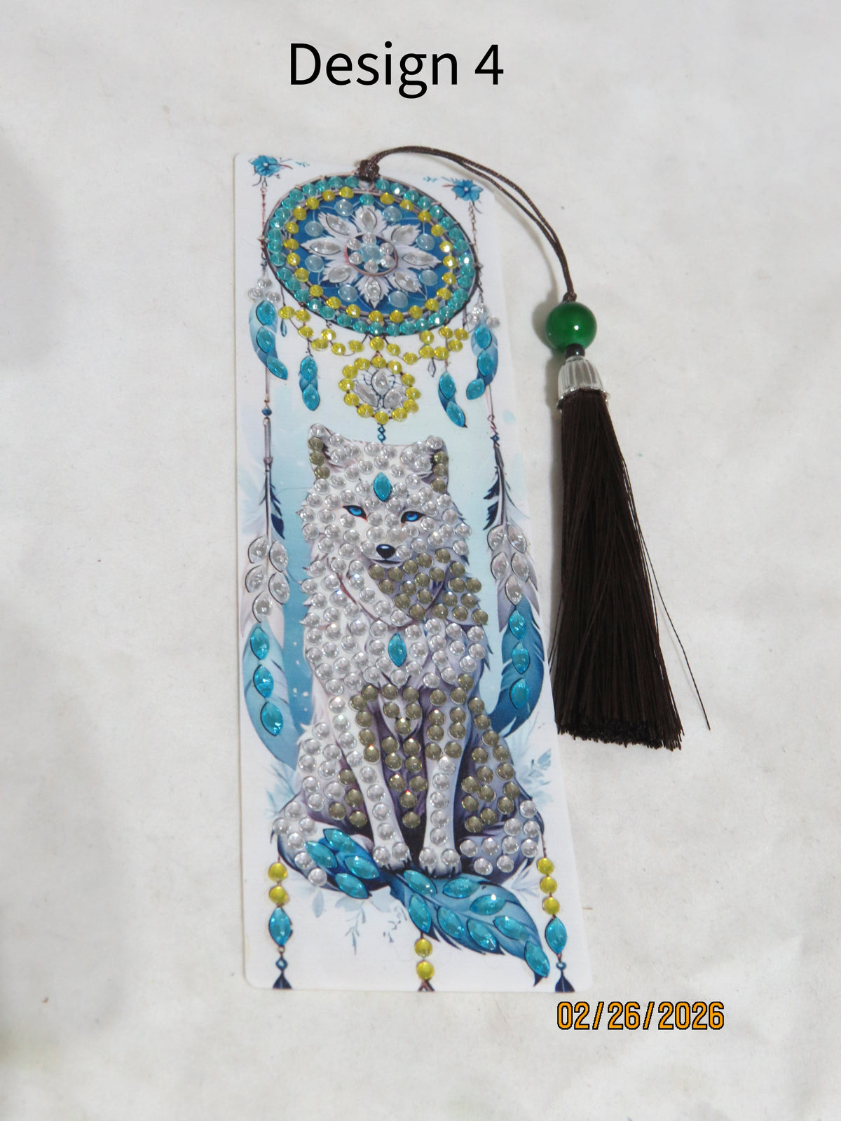 Handmade Diamond Wolf Bookmark