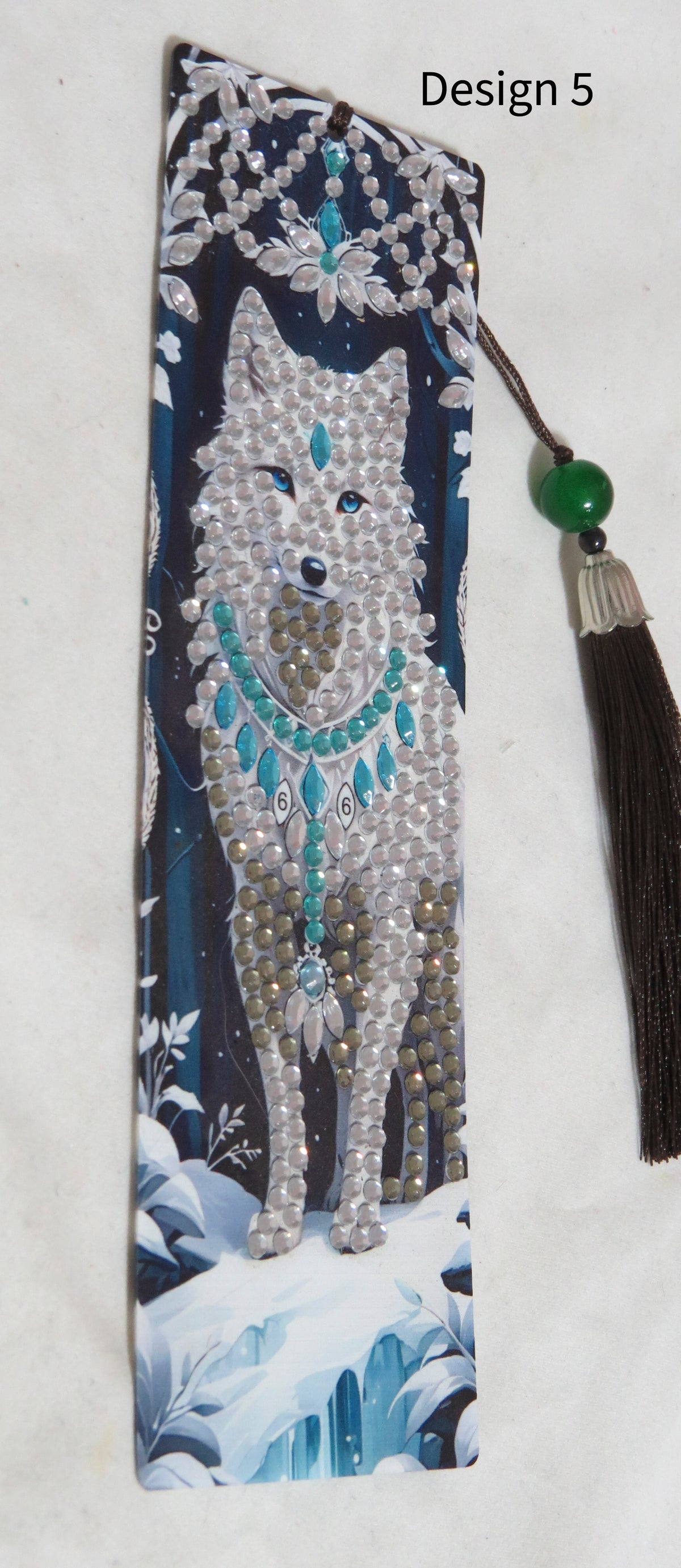 Handmade Diamond Wolf Bookmark