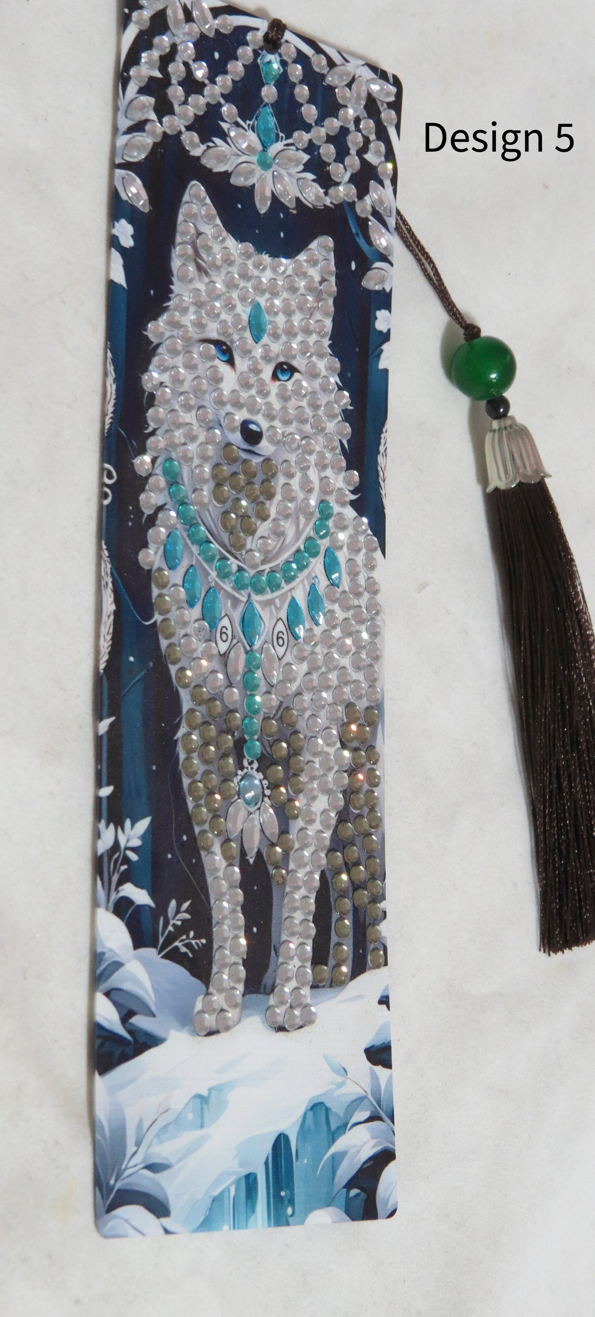 Handmade Diamond Wolf Bookmark