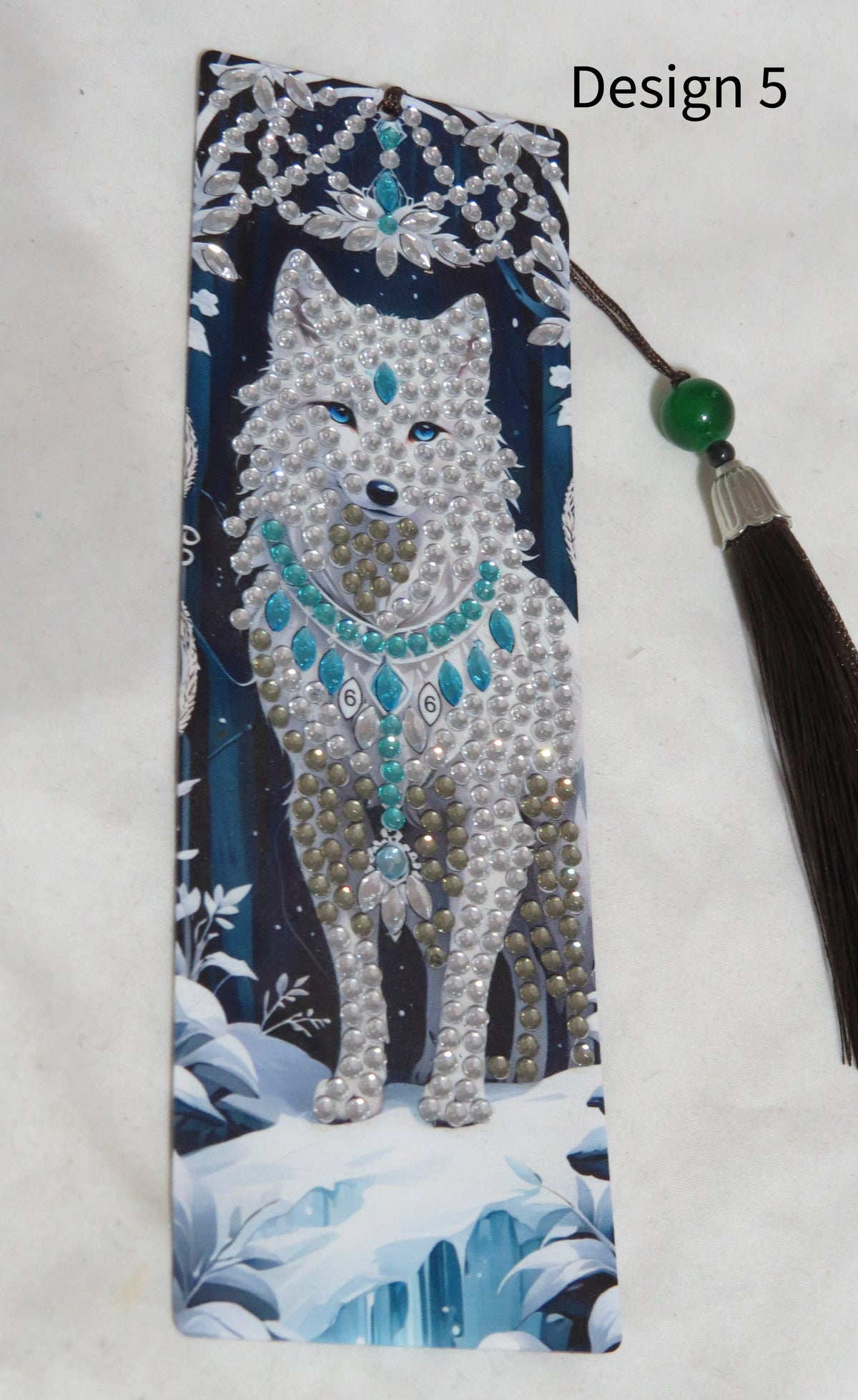 Handmade Diamond Wolf Bookmark