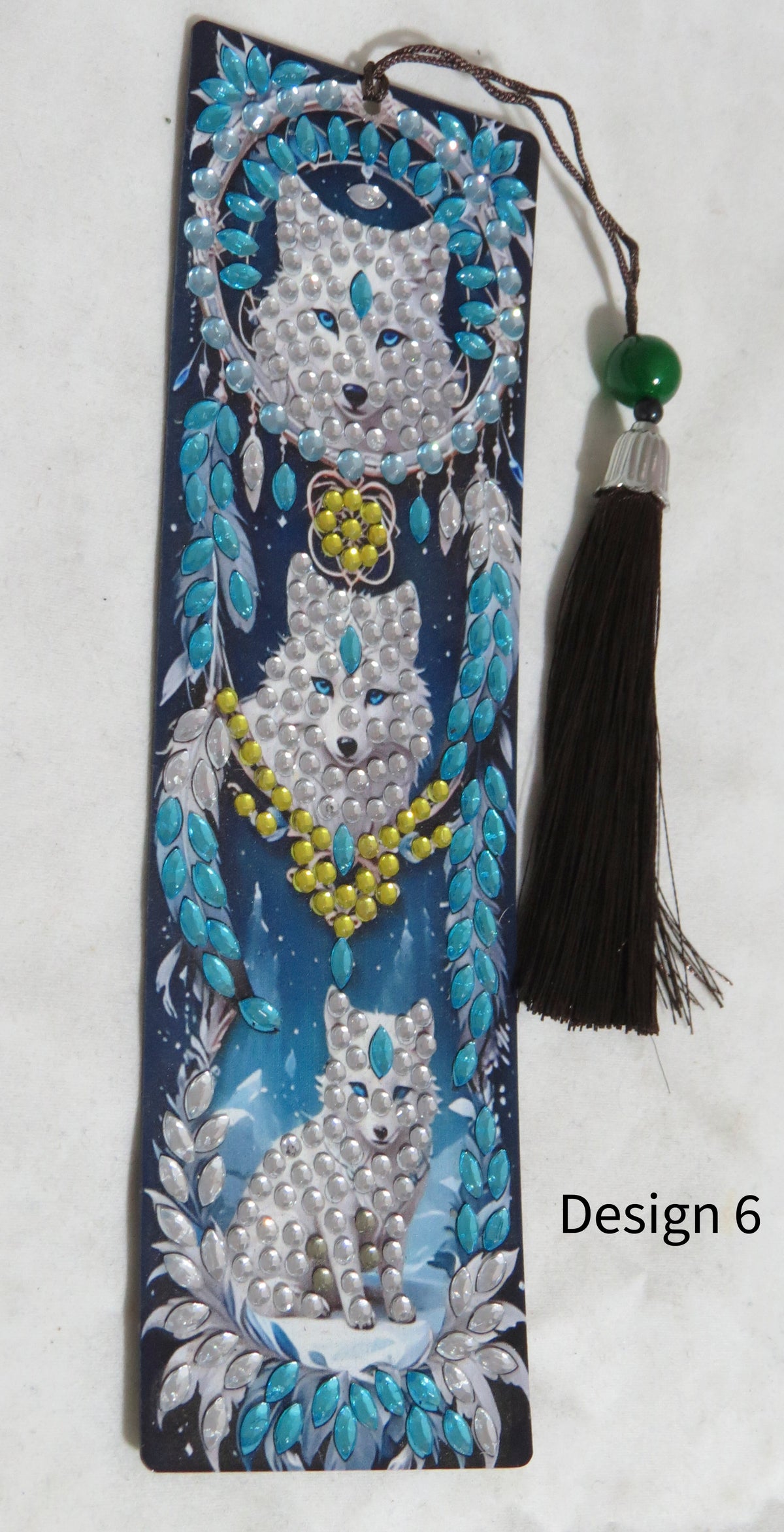 Handmade Diamond Wolf Bookmark