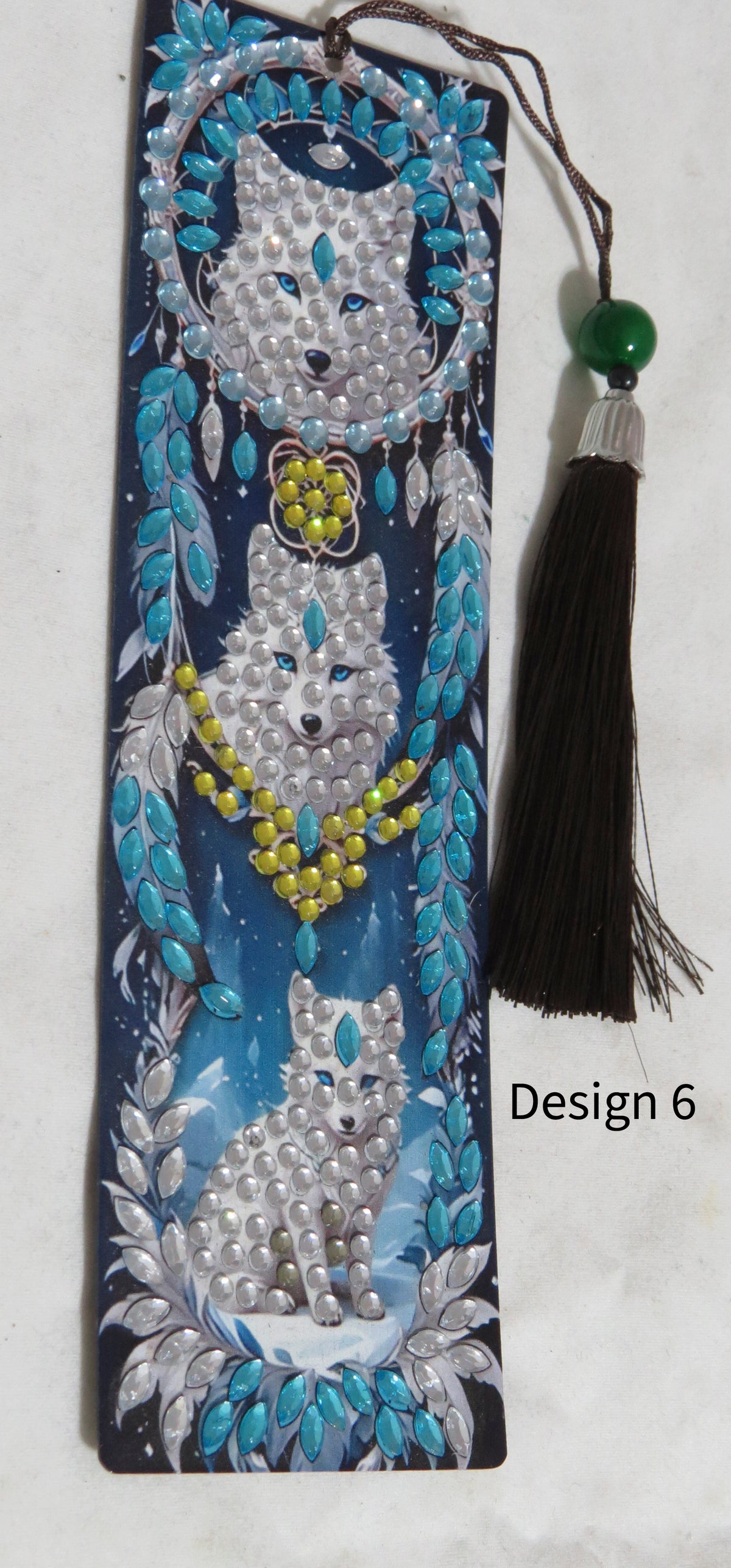 Handmade Diamond Wolf Bookmark