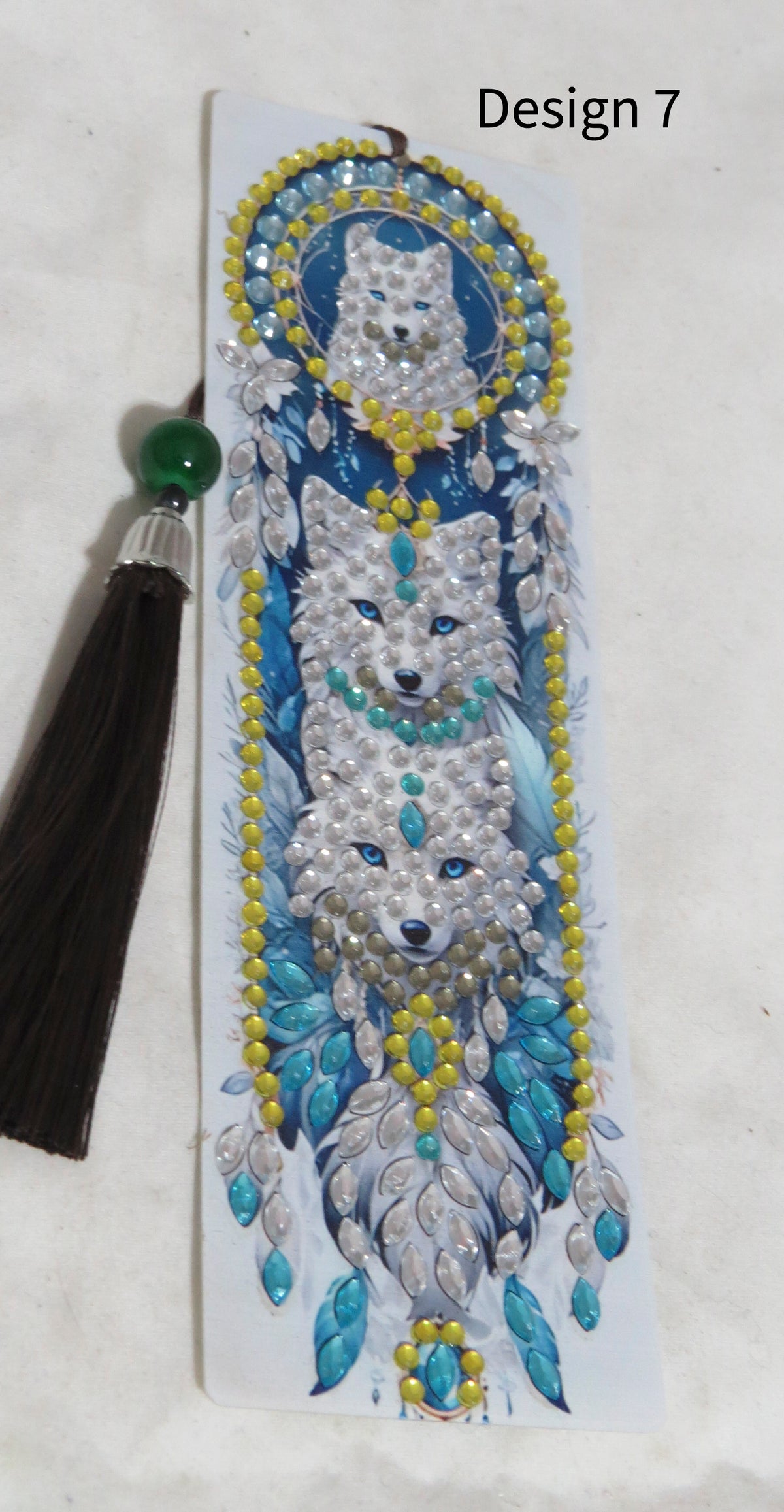 Handmade Diamond Wolf Bookmark