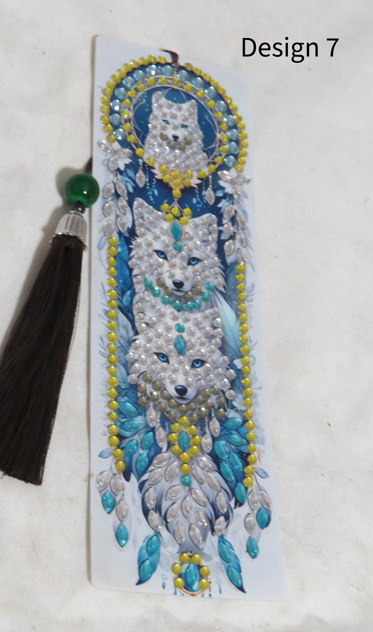 Handmade Diamond Wolf Bookmark