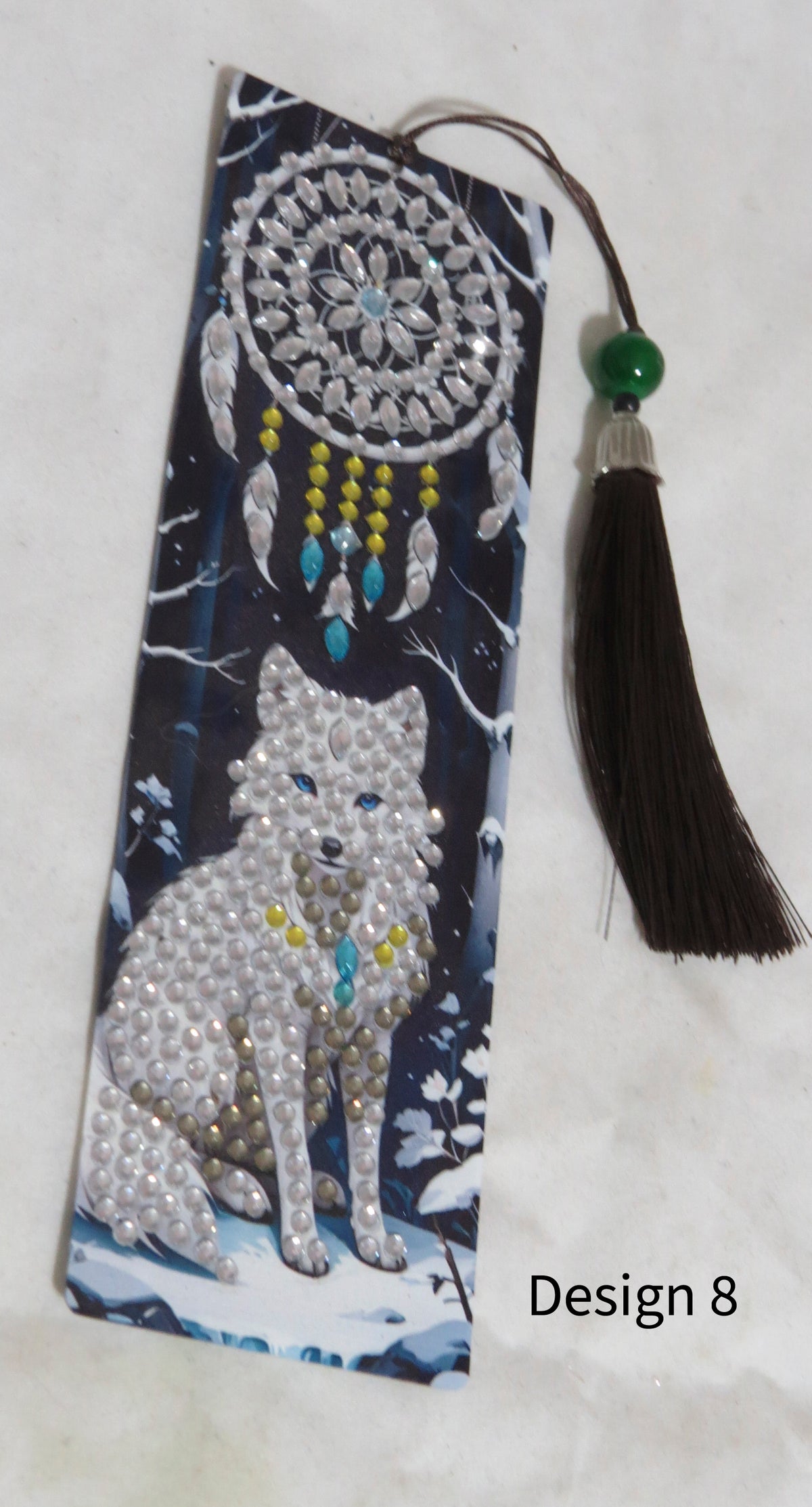 Handmade Diamond Wolf Bookmark