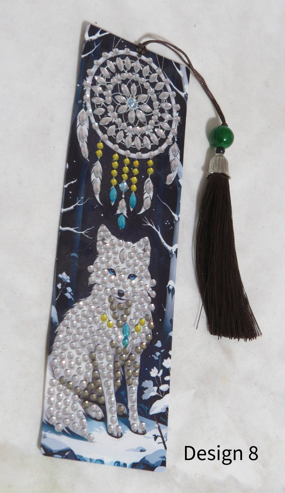 Handmade Diamond Wolf Bookmark