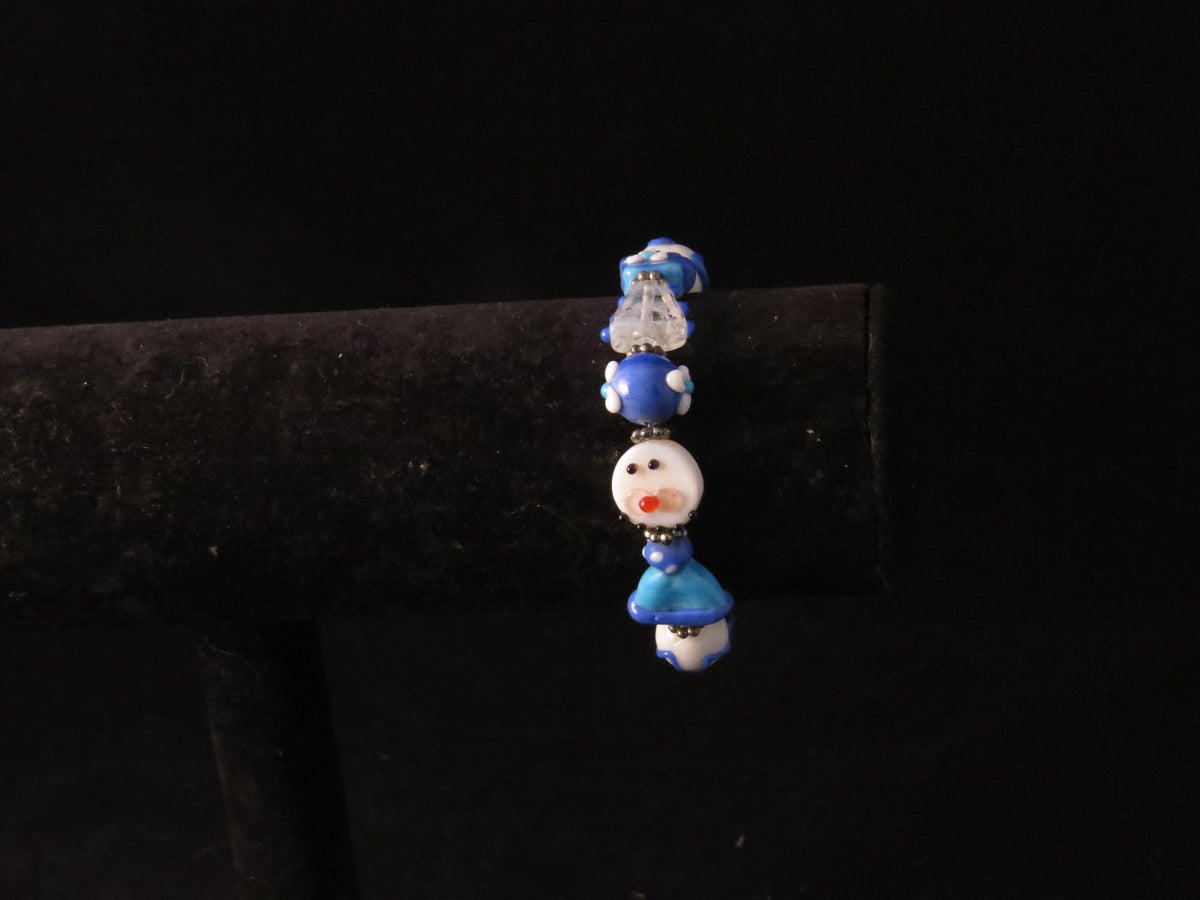 Handmade Winter Lampwork Beaded Bracelet