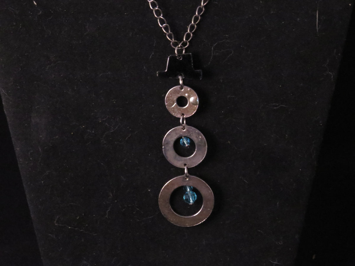Handmade Snowman Washer Necklace