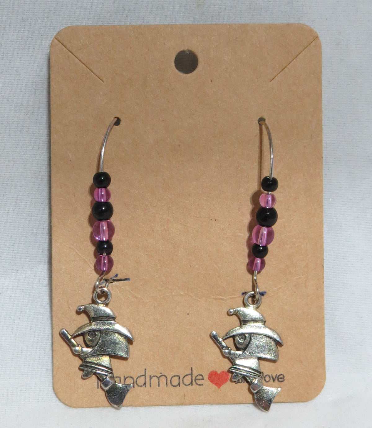 Handmade Flying Witch Earrings