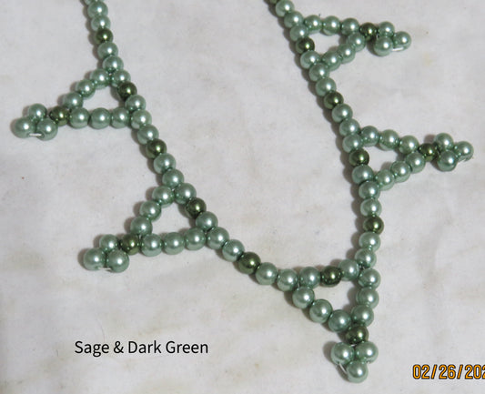 Sage & Dark Green Pearl Necklace